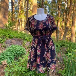 Xhilaration Floral Dress Black Medium M